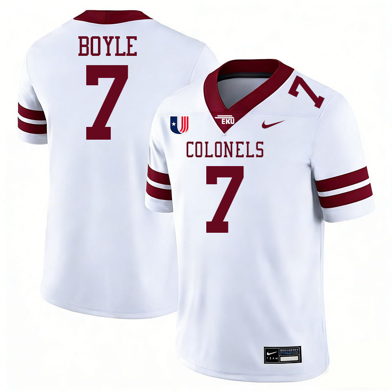 Eastern Kentucky Colonels #7 Tim Boyle College Football Jerseys,Uniforms Stitched-White
